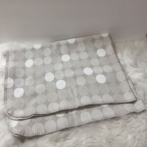 Linea Casa Baby Blanket Grey White Polka Dot 100% Cotton 29x36 Made In Portugal